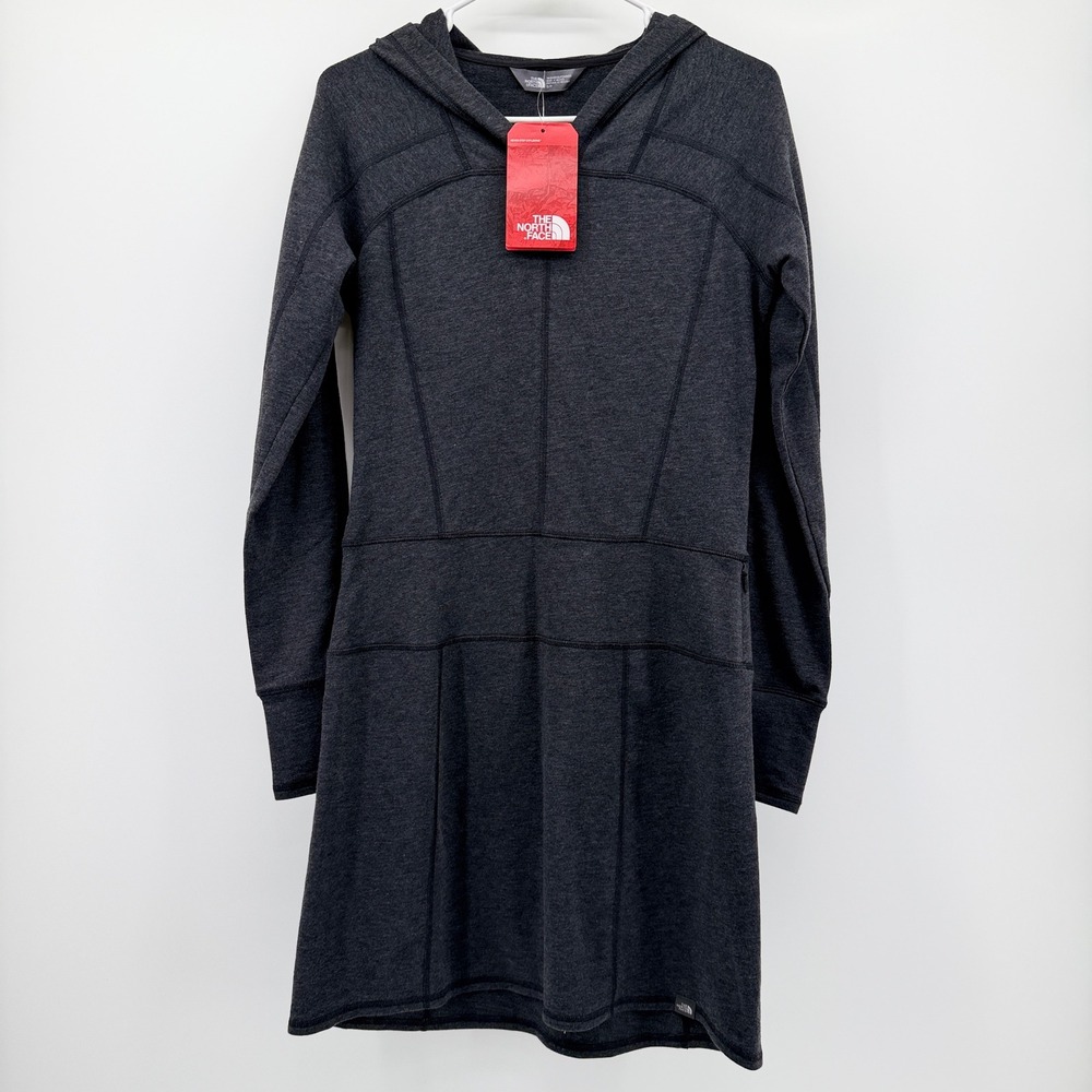 The North Face Womens Mountain Culture Hooded Dress Charcoal Gray S NF0A2TAC NEW